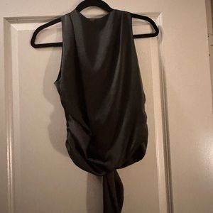 Backless Black Silk Top
